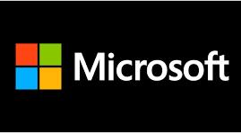 Microsoft logo on black background